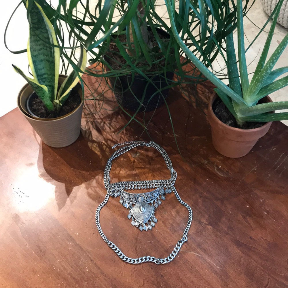 Silver Chunky Statement Necklace